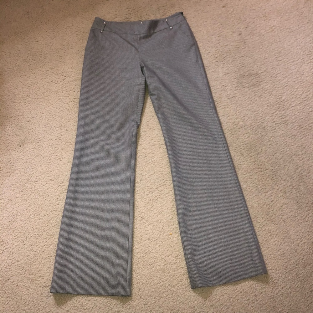 Gray & White Striped Sino Side-Zip Trousers